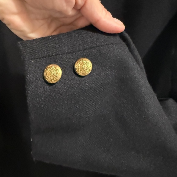 Pendleton Black Suit Pleated Front skirt Crown Crest on Blazer Front Slit - Picture 2 of 12